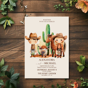 Rustic Western Cowboy Wedding Invitation