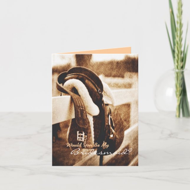 Rustic western cowboy  Will You Be My Bridesmaid Invitation (Front)