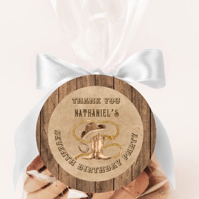 Rustic western cowboy you are wanted  classic round sticker (Creator Uploaded)