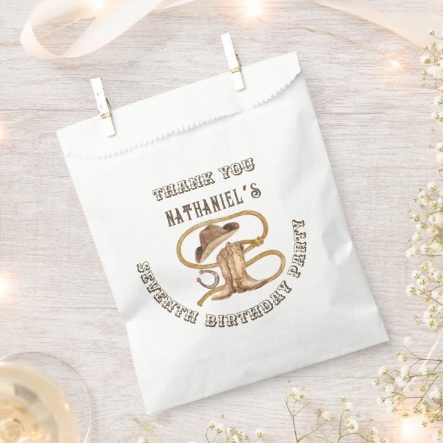 Rustic western cowboy you are wanted favor bag (Clipped)
