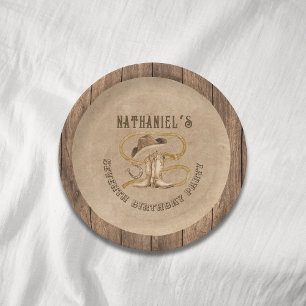 Rustic western cowboy you are wanted  paper plates