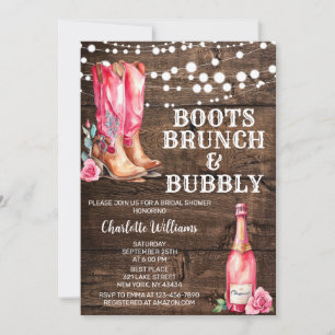 Rustic Western Cowgirl Bridal Shower Party Invitation