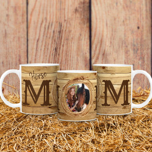 Rustic Western Cowgirl Horse Mom Photo Coffee Mug