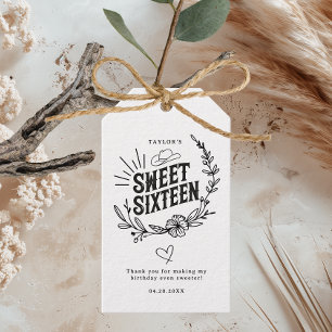 Rustic Western Cowgirl Sweet Sixteen Birthday Gift Tags