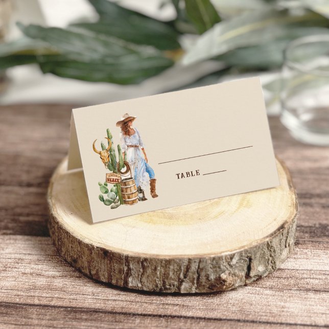 Rustic Western Cowgirl Wedding Place Card (Creator Uploaded)