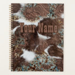 Rustic Western Cowhide Brown Leather Planner<br><div class="desc">A perfect blend of rugged charm and practical organization. This meticulously crafted planner encapsulates the essence of rustic living, making it an ideal companion for cowboys and cowgirls alike. Immerse yourself in the rustic allure of genuine cowhide and supple brown leather, creating a planner that not only stands out but...</div>