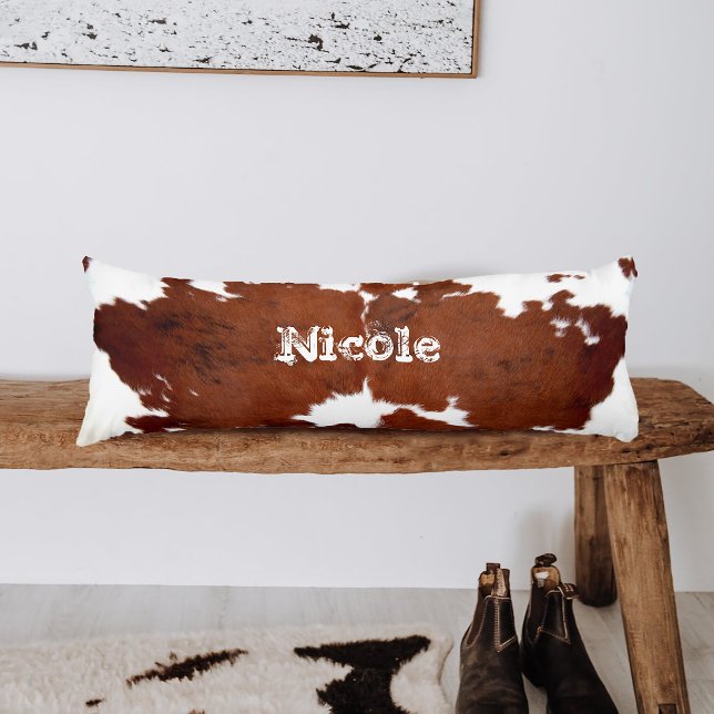 Rustic Western Cowhide Name Body Pillow (Creator Uploaded)