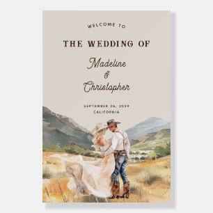 Rustic Western Desert Ranch Wedding Welcome Sign