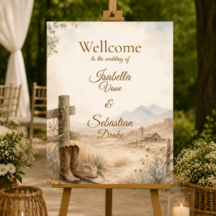 Rustic Western Desert Wedding Foam Board
