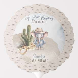 Rustic Western Elephant Cowboy Boy Baby Shower Balloon