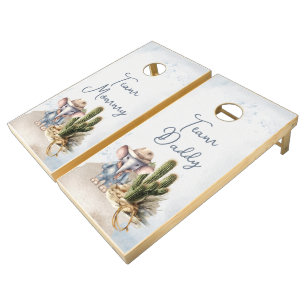 Rustic Western Elephant Cowboy Boy Baby Shower Cornhole Set