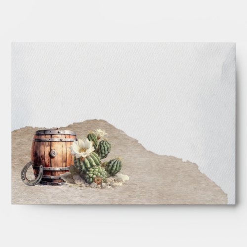 Rustic Western Elephant Cowboy Boy Baby Shower Envelope