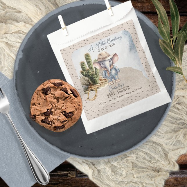 Rustic Western Elephant Cowboy Boy Baby Shower Favor Bag (Rustic Western Elephant Cowboy Boy Baby Shower Favor Bags)
