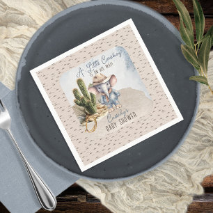 Rustic Western Elephant Cowboy Boy Baby Shower Napkins