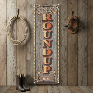 Rustic Western Family ROUNDUP Vert ID1318 Banner