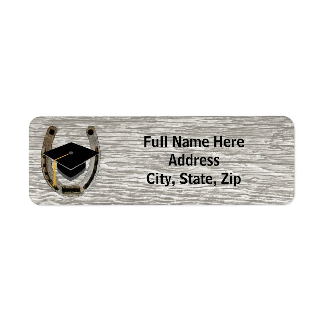 Rustic Western Graduation return address Label (Front)
