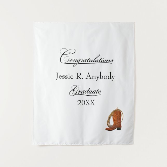 Rustic Western Graduation Tapestry (Front)