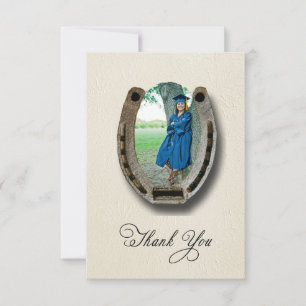 Rustic Western Graduation Thank You card