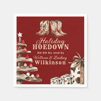 Rustic Western Holiday Hoedown Christmas Napkins