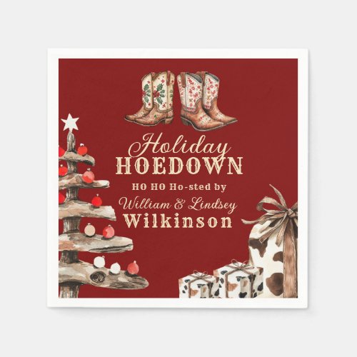 Rustic Western Holiday Hoedown Christmas  Napkins