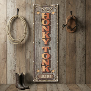 Rustic Western HONKY TONK Vert ID1318 Banner