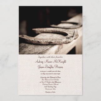 Rustic Western Hoof Horse Shoe Wedding Invitations