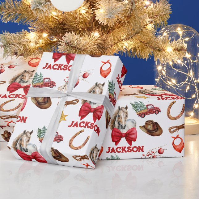 Rustic Western horse Wrapping Paper (Holidays)