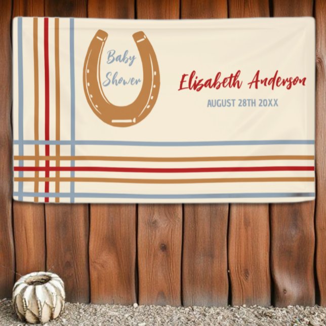 Rustic Western Horseshoe Baby Shower Banner (Creator Uploaded)
