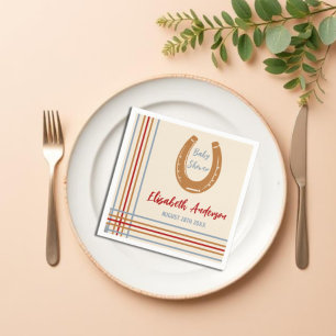 Rustic Western Horseshoe Baby Shower Napkins