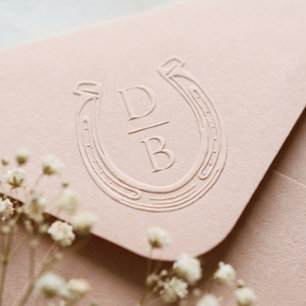 Rustic Western Horseshoe Custom Monogram Wedding Embosser