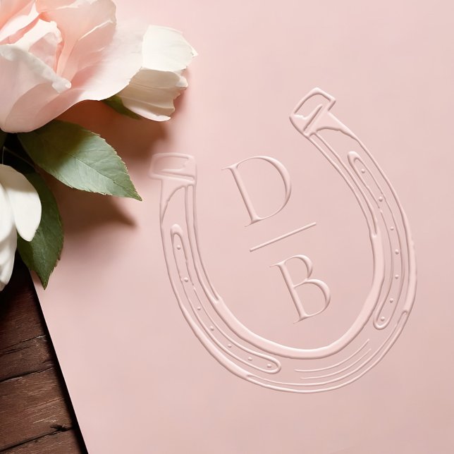 Rustic Western Horseshoe Custom Monogram Wedding Embosser (Creator Uploaded)