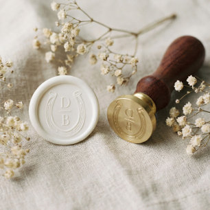Rustic Western Horseshoe Custom Monogram Wedding Wax Seal Stamp