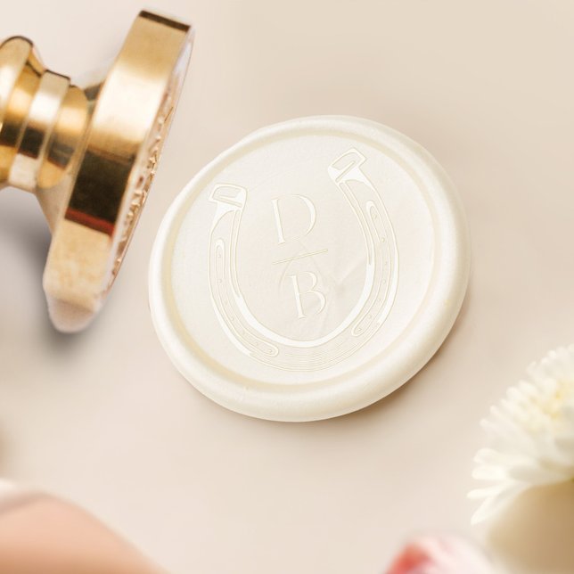 Rustic Western Horseshoe Custom Monogram Wedding Wax Seal Stamp (xRustic Western Horseshoe Custom Monogram Wedding Wax Seal Stamp)