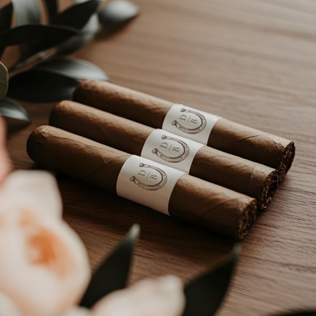 Rustic Western Horseshoe Monogram Cigar Bands Label (Rustic Western Horseshoe Monogram Cigar Bands)