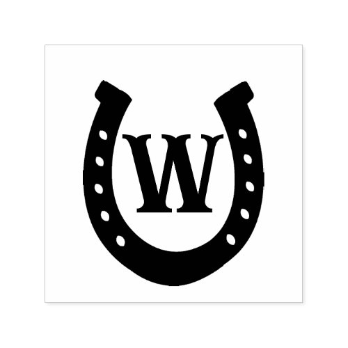 Rustic Western Horseshoe Monogram Self_inking Stamp