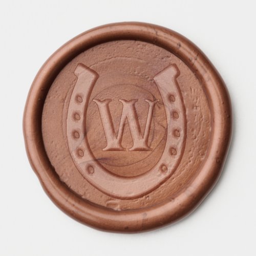Rustic Western Horseshoe Monogram Wax Seal Sticker