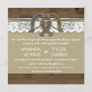 Rustic Western Horseshoe Wedding Invitations