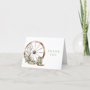 Rustic Western Letterpress Thank You Card