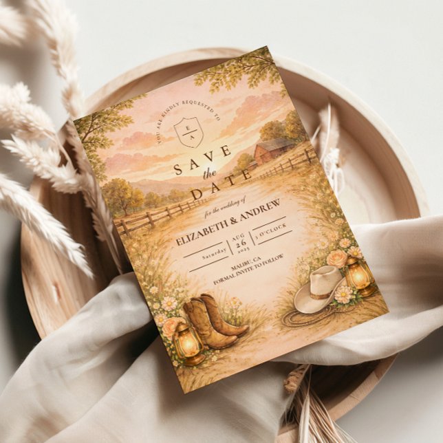 Rustic Western Meadow Wedding Save The Date (Creator Uploaded)