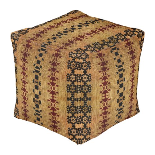 Rustic Western Mud_cloth Pouf