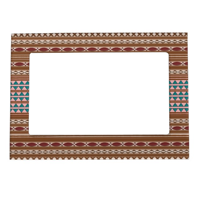 Rustic Western Pattern Magnetic Photo Frame (Front)