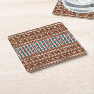 Rustic Western Pattern Pulp Board Coasters (6)