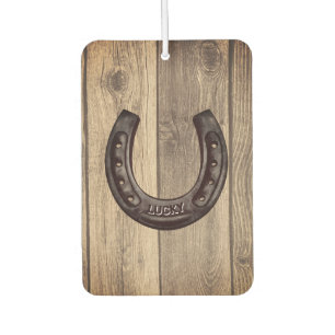 Rustic Western Personalized Lucky Horseshoe Air Freshener