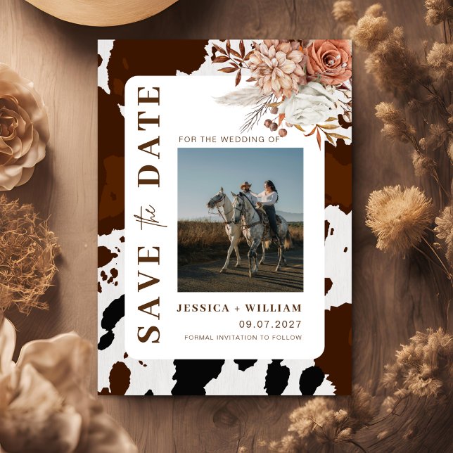Rustic Western Photo Cowboy wedding save the date Invitation (Creator Uploaded)