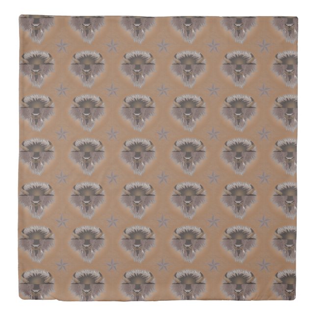 Rustic Western Plains Bison Duvet Cover (Front)