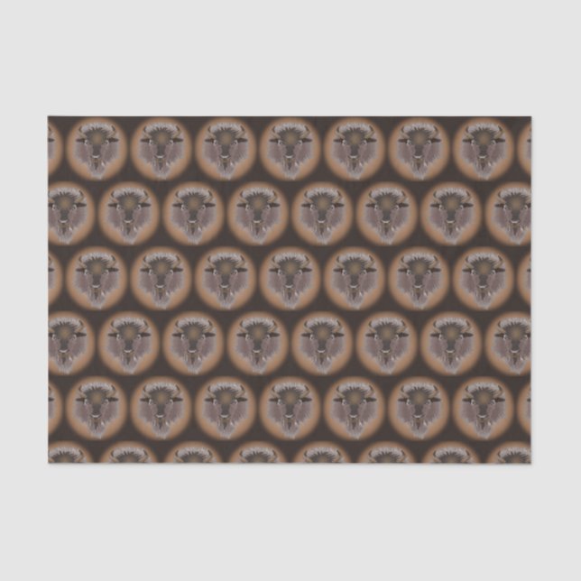 Rustic Western Plains Bison Tissue Paper (Front)