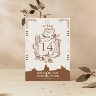 Rustic Western Ranch Farm Barn Cowboy Boots Table Number