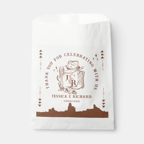 Rustic Western Ranch Farm Barn Cowboy Thank You Favor Bag