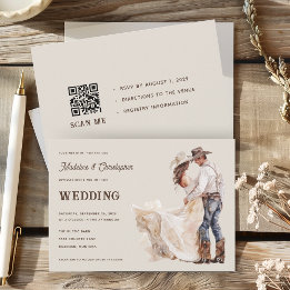 Rustic Western Ranch Wedding Invitation