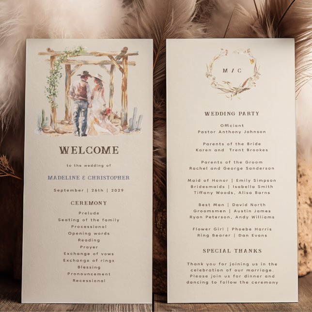 Rustic Western Ranch Wedding Program (Creator Uploaded)